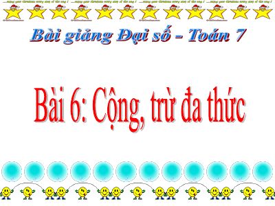 Cộng, trừ đa thức
