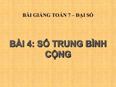 Số trung bình cộng