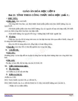 Tính theo công thức hóa học