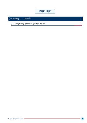 Chuyên đề các phương pháp tìm giới hạn dãy số bồi dưỡng HSG Toán THPT