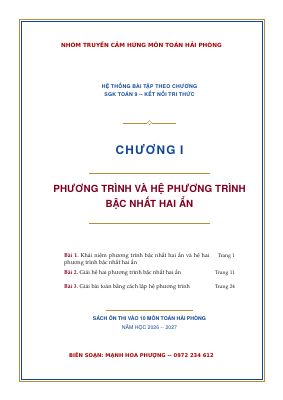 Hệ thống bài tập phương trình và hệ hai phương trình bậc nhất hai ẩn Toán 9
