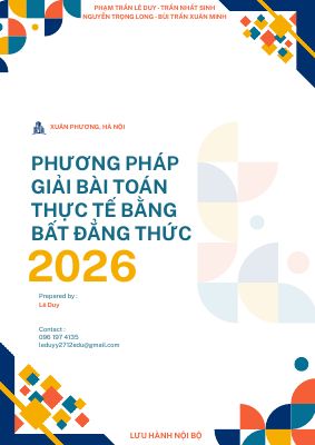 Phương pháp giải bài toán thực tế bằng bất đẳng thức