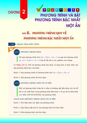 Tài liệu bổ trợ học tập phương trình và bất phương trình bậc nhất một ẩn Toán 9