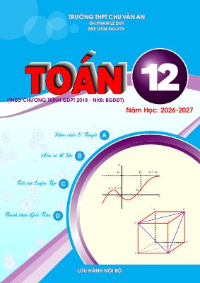 Các dạng bài tập môn Toán 12 sách KNTTVCS - Phạm Lê Duy