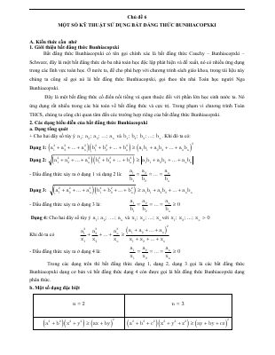 Cách sử dụng bất đẳng thức Bunhiacopxki