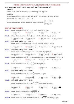 Tài liệu GTLN, GTNN của hàm số