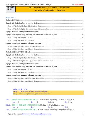 Chuyên đề Dạng toán số phức thường gặp Đại số lớp 12 chi tiết - Nguyễn Bảo Vương