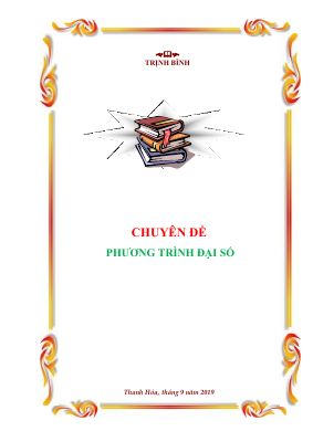 Chuyên đề phương trình đại số  Trịnh Bình