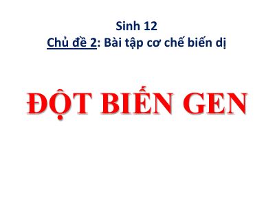 Chuyên đề Đột biến gen môn Sinh lớp 12 chi tiết