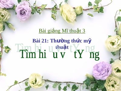 Thường thức Mĩ thuật Tìm hiểu về tượng