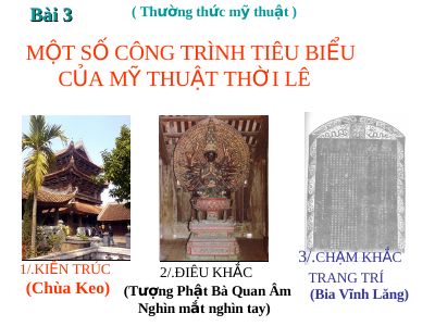 Một số công trình tiêu biểu của mỹ thuật thời Lê