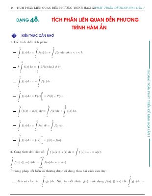 Bài tập tích phân liên quan đến phương trình hàm ẩn