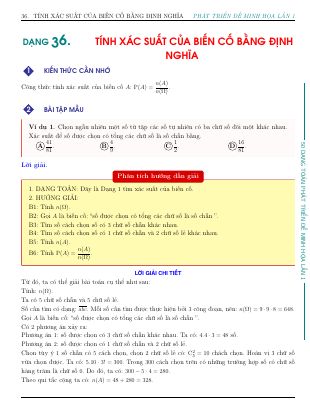 Bài tập tính xác suất của biến cố