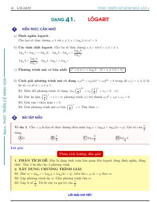 Bài tập Logarit
