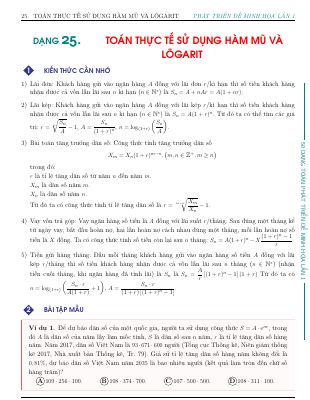 Bài tập thực tế sử dụng hàm mũ và logarit
