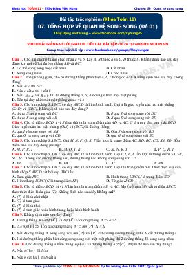 Bài 4 Bài tập về quan hệ song song của thầy Đặng Việt Hùng