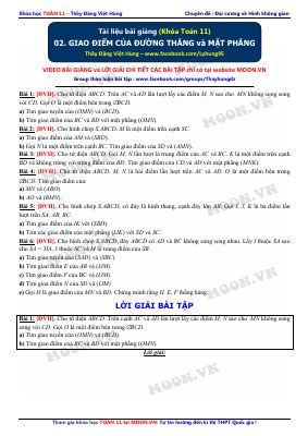Bài tập có đáp án chi tiết về cách xác định giao điểm của đường thẳng và mặt phẳng môn toán lớp 11 của thầy đặng việt hùng