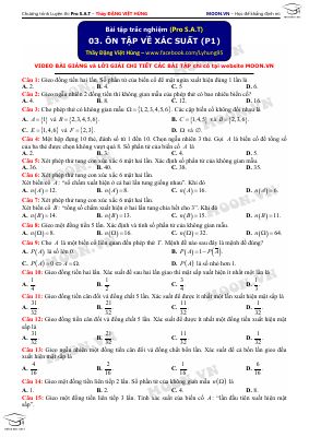 Bài 1 Bài tập về xác suất của thầy Đặng Việt Hùng