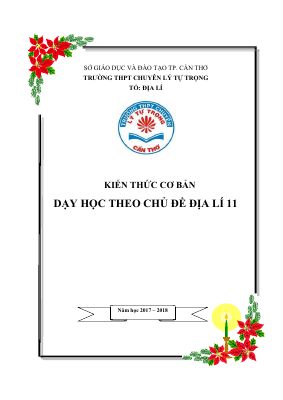 Kiến thức cơ bản theo chủ đề môn Địa lớp 11 năm 2017 - 2018 THPT chuyên Lý Tự Trọng