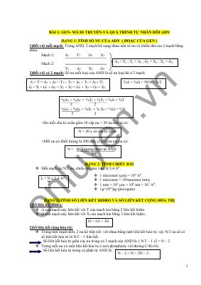 Trọn bộ Công thức sinh học 12 ôn thi THPT