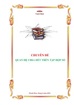 Chuyên đề quan hệ chia hết trên tập hợp số