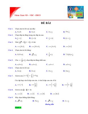 408 bài tập trắc nghiệm số hữu tỉ và giá trị tuyệt đối có lời giải