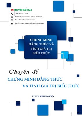 Chuyên đề chứng minh đẳng thức và tính giá trị biểu thức  Nguyễn Quốc Bảo