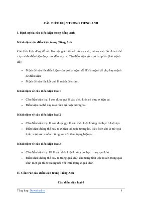 Câu điều kiện Tiếng Anh