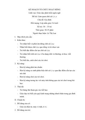 Làm quen chữ cái i,t,c