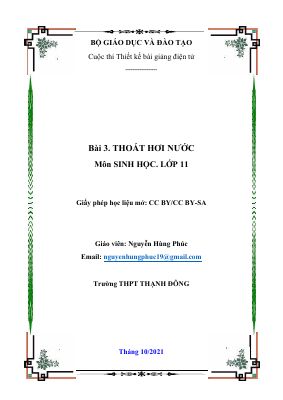 Thoát hơi nước