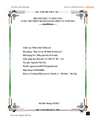 Dạy trẻ in, đồ hình từ bàn tay