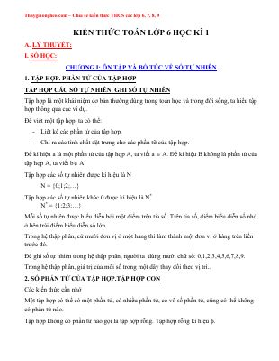 Lý thuyết và bài tập Toán lớp 6 học kì 1 chọn lọc