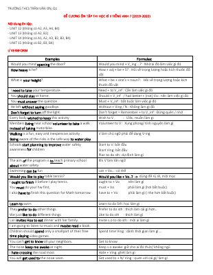 Đề cương ôn thi học kì 2 môn Tiếng Anh lớp 7 năm 2019 - 2020 phần 2