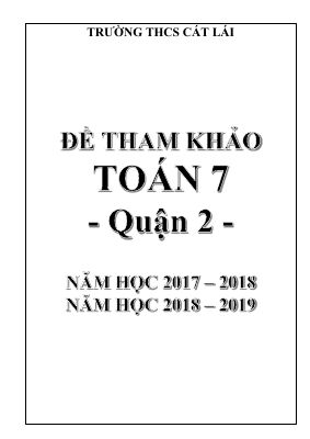 16 Đề thi thử học kì 1 môn Toán lớp 7 năm 2018 - 2019 chọn lọc