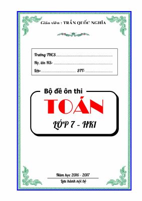 Bộ đề ôn thi kiểm tra toán 7 học kỳ 1