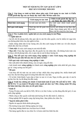 Đề cương ôn tập học kì 1 môn Sử lớp 8 năm 2020 - 2021 THCS Đinh Tiên Hoàng