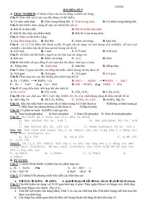 Đề thi thử giữa kì 2 môn Hóa lớp 8 có đáp án