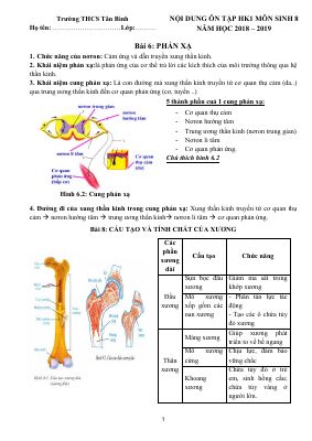 Đề cương ôn tập học kì 1 môn Sinh lớp 8 đầy đủ chi tiết