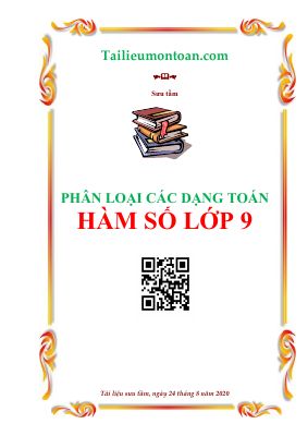 Phân loại các dạng Toán hàm số lớp 9 năm 2020 - 2021 có đáp án