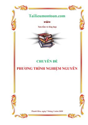 Chuyên đề phương trình nghiệm nguyên