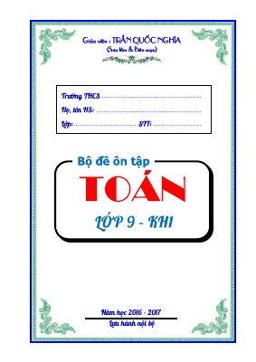 Bộ đề thi học kì 1 Toán 9  Trần Quốc Nghĩa