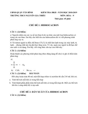 Đề thi học kì 2 môn Hóa lớp 9 THCS Nguyễn Gia Thiều có hướng dẫn giải