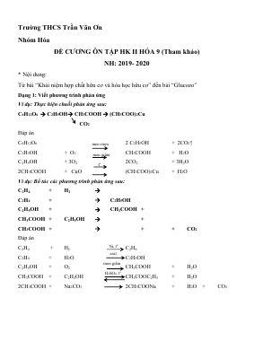 Đề cương ôn thi học kì 2 môn Hóa lớp 9 năm 2019 - 2020