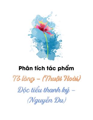 Phân tích tác phẩm Tỏ Lòng và Độc Tiểu Thanh Ký
