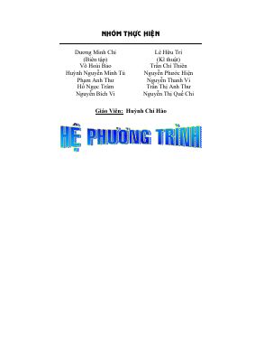 Ebook hệ phương trình đại số của giáo viên huỳnh chí hào