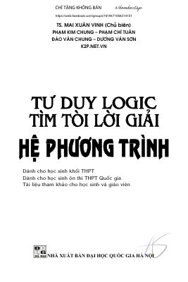 Ebook tư duy logic tìm tòi lời giải hệ phương trình nhà xuất bản hà nội