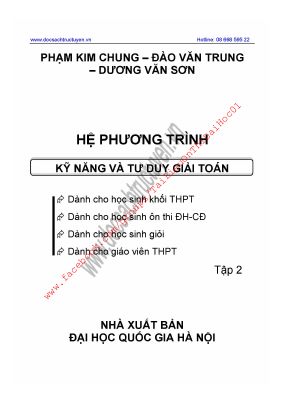Ebook hệ phương trình kỹ năng và tư duy giải toán của phạm kim chung