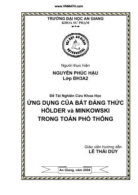Đề tài nghiên cứu khoa học về ứng dụng của bất đẳng thức trong toán phổ thông của nguyễn phúc hậu
