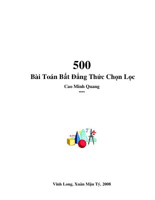Ebook 500 bài toán bất đẳng thức chọn lọc của thầy cao minh quang
