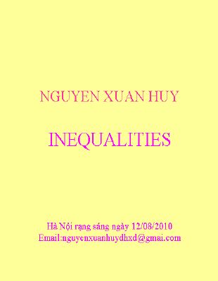 Ebook inequalities tổng hợp các bài bất đẳng thức của nguyễn xuân huy